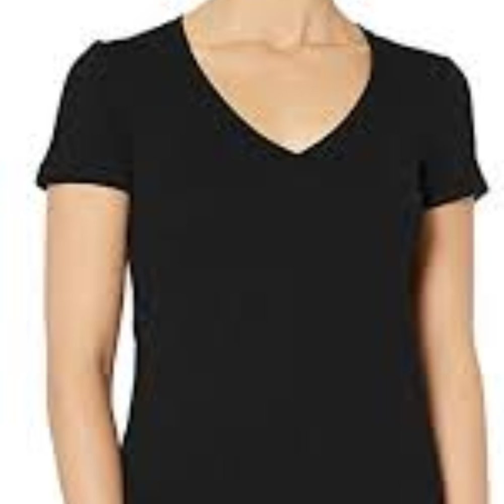 NWT Clementine Women's CVC V-Neck T-Shirt 2X Black